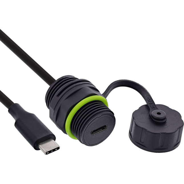 50 cm USB-C koppeling IP68 – afgeschermd (aansluiting naar stekker)