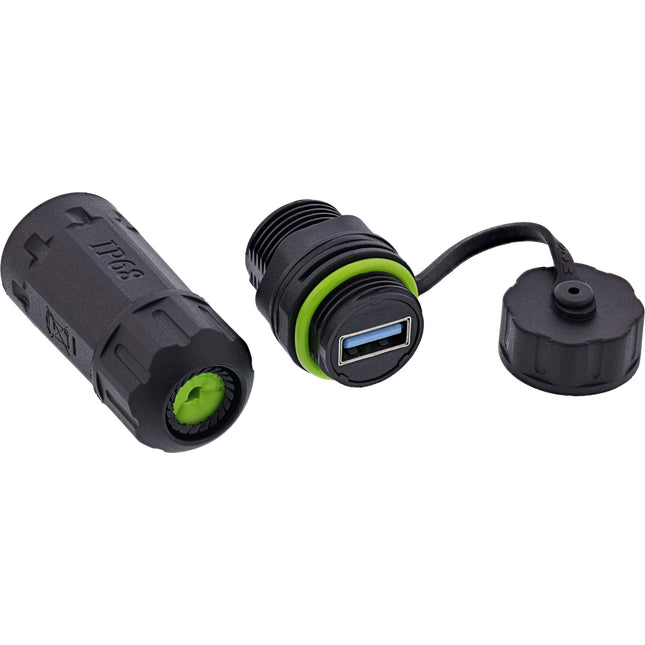 USB-A koppeling kort IP68 – 2x USB-A (afgeschermd)