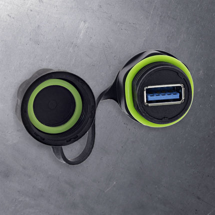 USB-A koppeling mini IP68 – 2x USB-A (afgeschermd)