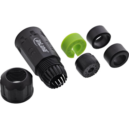 Netstroomkoppeling IP68 3-polig 2-weg M20 – zwart