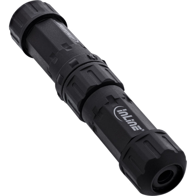 Voedingskabel koppelaar IP68 3-polig (stekker/contactdoos) M20 – zwart