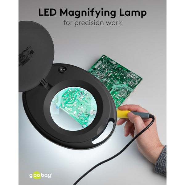 LED-Loeplamp met Tafelklem – 8 W – 1,75x Vergroting – Zwart