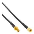 RP-SMA Verlengkabel - Mannelijk–Vrouwelijk - RG58 - 50 Ohm - 3 meter - Vergulde Contacten - Zwart