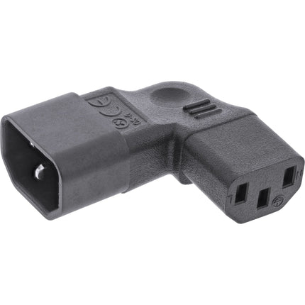 C13 (haaks/rechts) naar C14 stroomadapter – 250V / 10A / 2500W - Zwart