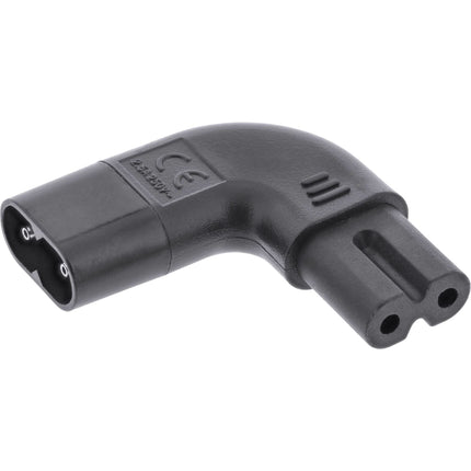 C7 (haaks links/rechts) naar C8 stroomadapter - zwart
