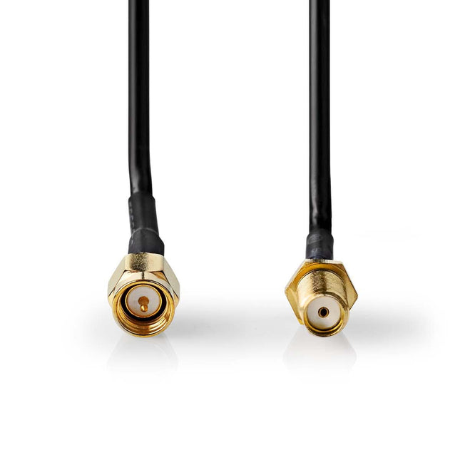 SMA Antennekabel - Mannelijk – Vrouwelijk - RG174 - 50 Ohm - 5 Meter - Vergulde Contacten - Koperen Aders