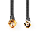 Antennekabel SMA Male – SMA Female - 5 meter - 50 Ohm - Vergulde Contacten - Dubbel Afgeschermd - Zwart