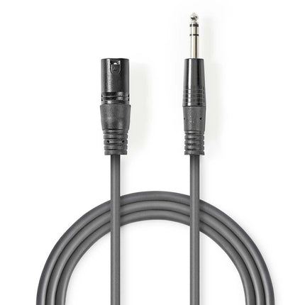 XLR (m) naar 6,35mm Jack Stereo (m) Audiokabel – 3 meter – Koperen Aders