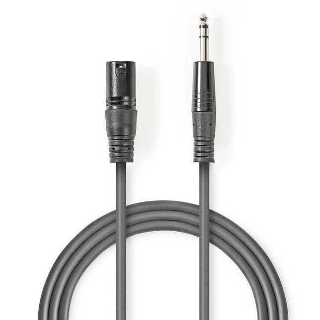 XLR (m) naar 6,35mm Jack Stereo (m) Audiokabel – 5 meter – Koperen Aders