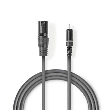 XLR (mannelijk) naar RCA (mannelijk) Audiokabel - 3 meter - Koperen aders