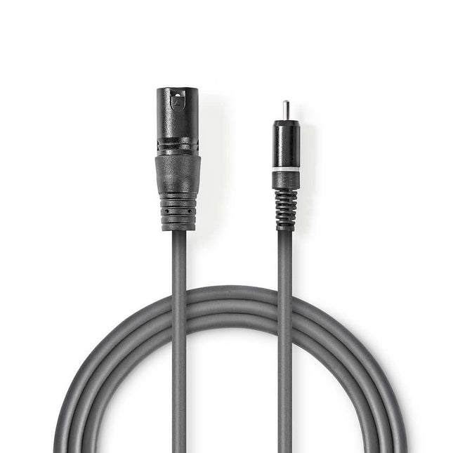 XLR (mannelijk) naar RCA (mannelijk) Audiokabel - 3 meter - Koperen aders