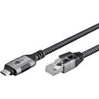 1 meter premium USB-C naar RJ45  LAN kabel - USB 3.0 - CAT6 - F/UTP - Zwart