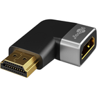 HDMI Hoekadapter 270° Horizontaal - HDMI-A (v) naar HDMI-A (m) - 8K @ 60Hz - Verguld - Zwart/zilver