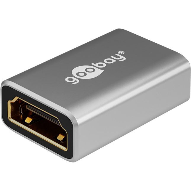HDMI-Adapter (Koppeling) - HDMI-A (v) naar HDMI-A (v) - 8K @ 60Hz - Verguld - Grijs