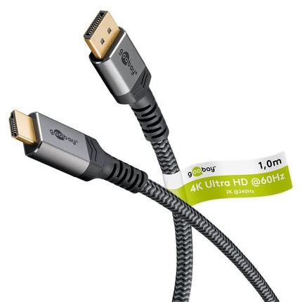 3 meter DisplayPort (m)-HDMI (m) kabel - 4K @ 60Hz - 100% - Verguld - Grijs