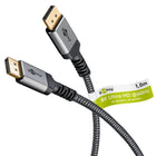 3 meter Premium DisplayPort (m) - DisplayPort (m) - 8K/60Hz - 100% koper - Verguld - Grijs