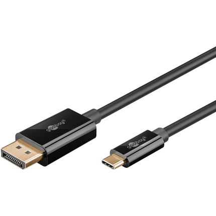 1 meter USB-C naar DisplayPort kabel – 4K @ 60Hz -Verguld - Zwart