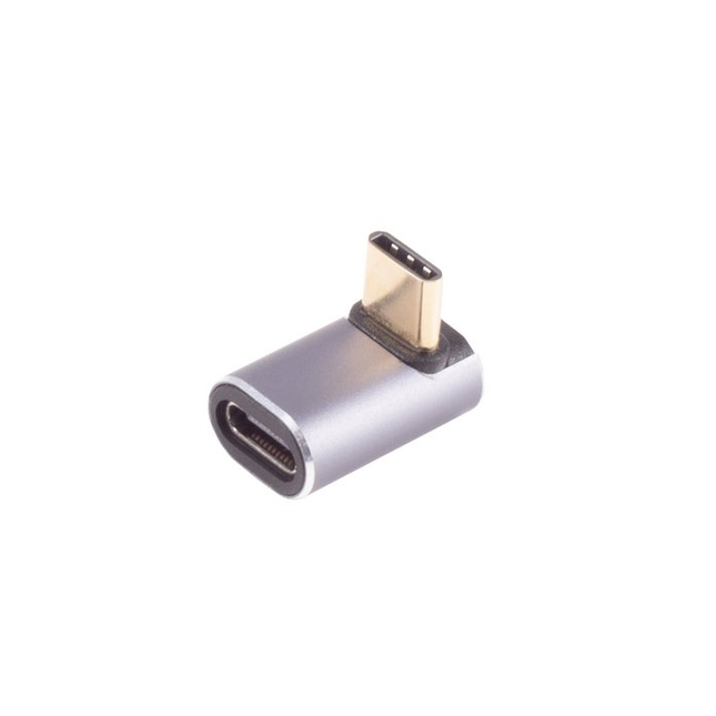USB-C Haakse Adapter boven/beneden - USB4 - 40 Gbps - 8K @ 60Hz - PD 100W - Metaal