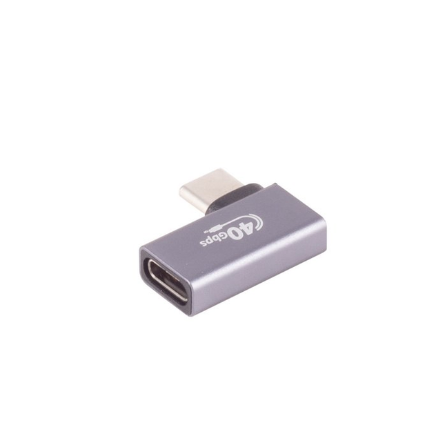 USB-C Haakse Adapter - Links/Rechts - USB4 40 Gbps - PD 240W - 8K 60Hz - Metaal