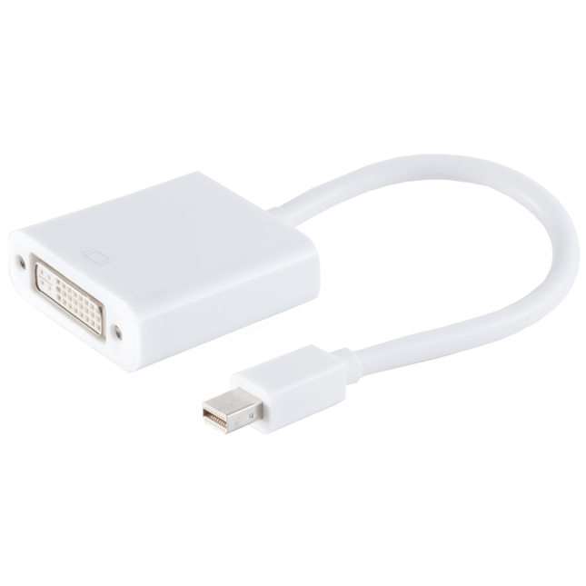 15 cm Adapter Mini DisplayPort™ (mannelijk) naar DVI-I 24+5 (vrouwelijk) - Wit