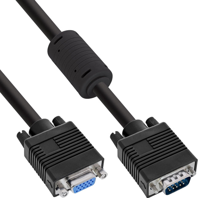 1 meter Premium VGA Monitorverlengkabel met Ferrietkernen – CCS Ader – Zwart