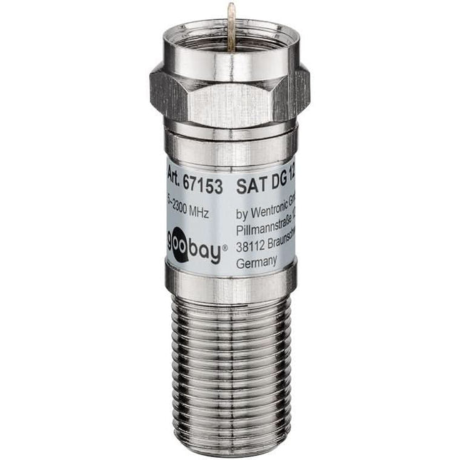 F-Connector Signaalverzwakker -F (m) naar F (v) - 12 db -  Voor CAI & Satelliet installaties - Metaal