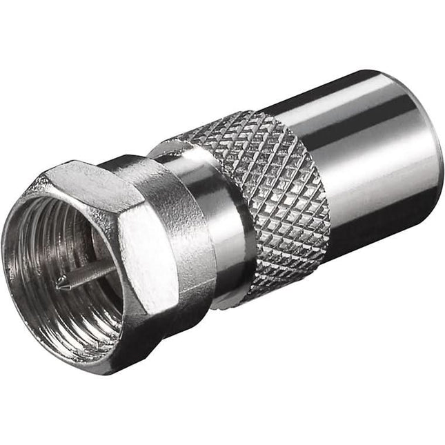 F-adapter: F-stekker naar Coax-stekker – Met brede moer voor eenvoudige montage