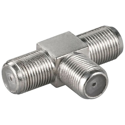 F-adapter T-stuk: F-aansluiting > Dubbele F-aansluiting
