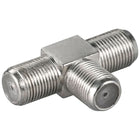 F-adapter T-stuk: F-aansluiting > Dubbele F-aansluiting