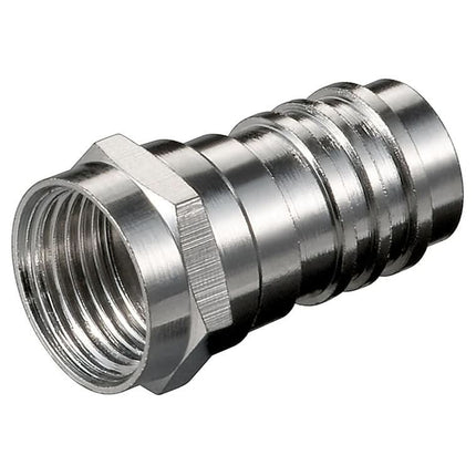 Krimp F-connector – Recht - Voor 6–7 mm coaxkabel - Metalen behuizing