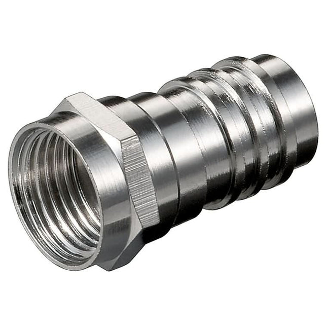 Krimp F-connector – Recht - Voor 6–7 mm coaxkabel - Metalen behuizing
