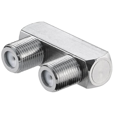 F-connector U-vorm – F-female naar F-female - Voor SAT/coaxkabels - 75 Ohm - Grijs
