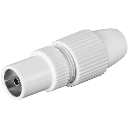 Coaxiale snelkoppeling met klembevestiging - Vrouwelijk - Kunststof - Wit