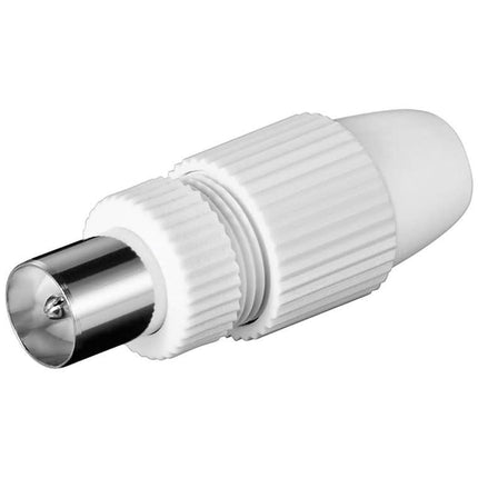 Coaxiale Snel stekker met Klembevestiging - Mannelijk - Kunststof - Wit