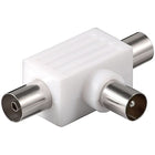 Coaxiale T-adapter - 2x coaxiaal vrouwelijk > 1x coaxiaal mannelijk - plastic