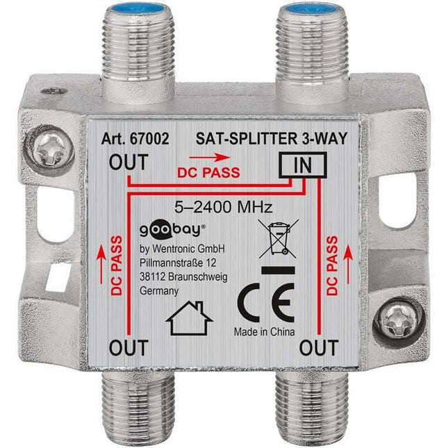 SAT-splitter 3-weg - Zilver