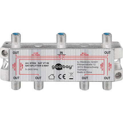 SAT-splitter 6-weg - Zilver