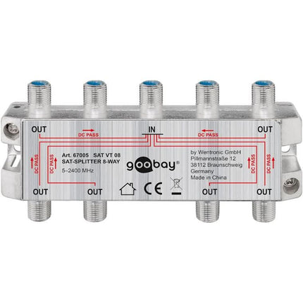SAT-splitter 8-weg - Zilver