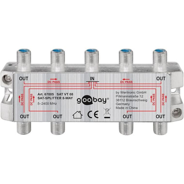 SAT-splitter 8-weg - Zilver