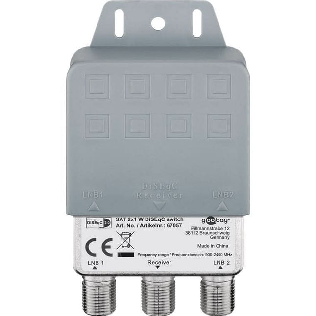 DiSEqC 2.0 Switch 2x LNB naar 1x receiver (900–2400 MHz)