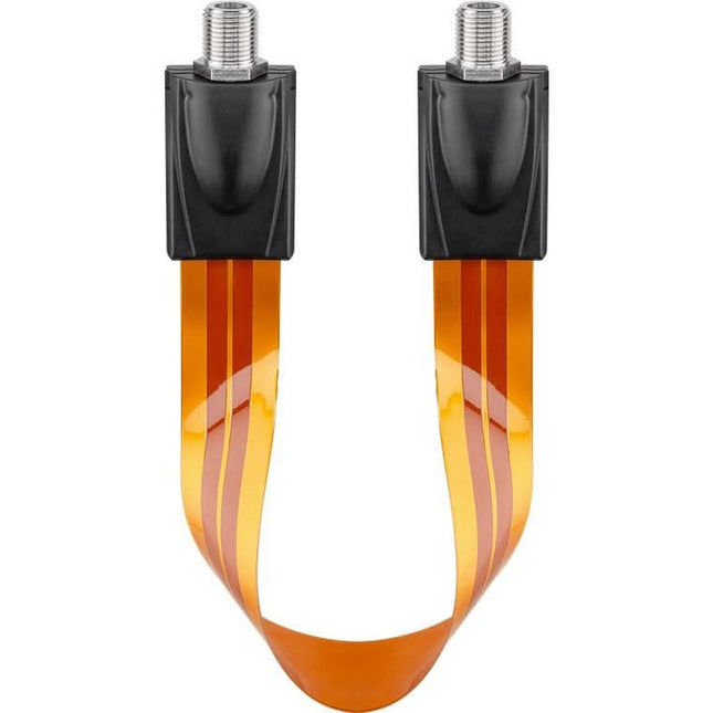 20 cm SAT-vensterdoorvoer –  Extreem vlak (0,3 mm) – Bruin transparant – F-jack > F-jack - Koper