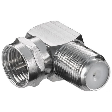 F-hoekadapter 90° – F-stekker (m) naar F-aansluiting (v) - Zink