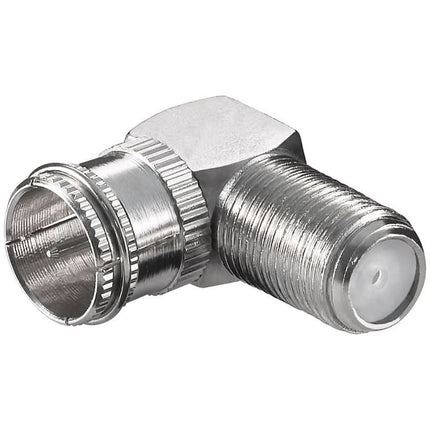 Hoekadapter F-stekker (m) (snel) naar F-aansluiting (v) 90° – Zink