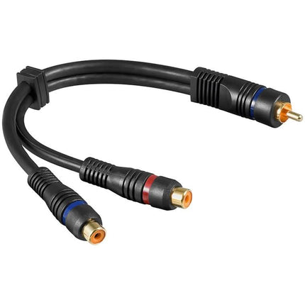 20 cm Tulp Mono (male) – Tulp Stereo (female) Audio Adapter – Verguld/Koper – Zwart