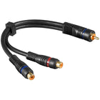 20 cm Tulp Mono (male) – Tulp Stereo (female) Audio Adapter – Verguld/Koper – Zwart