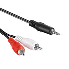 1,5 meter audiokabel 3,5 mm stereo jack (m) naar 2x RCA tulp (m) - Koper - Zwart
