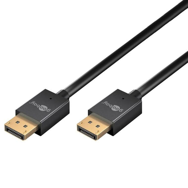 2 meter Slanke DisplayPort 2.0/2.1 Kabel – 8K @ 120Hz - 40 Gbit/s - Zwart