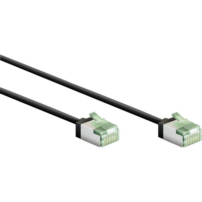 50 cm CAT8.1 Slimline Netwerkkabel - U/FTP - LSZH - 25/40 Gbit/s -Zwart