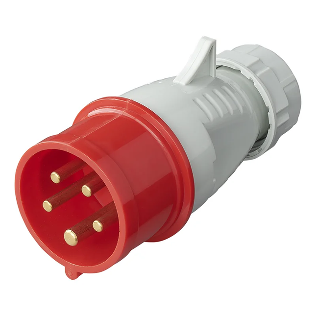 CEE Stekker – 16A – 5-polig – 400V – IP44 - Wit/rood