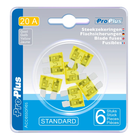 Standaard Steekzekeringen 20A – Geel – 6 Stuks (Blisterverpakking)